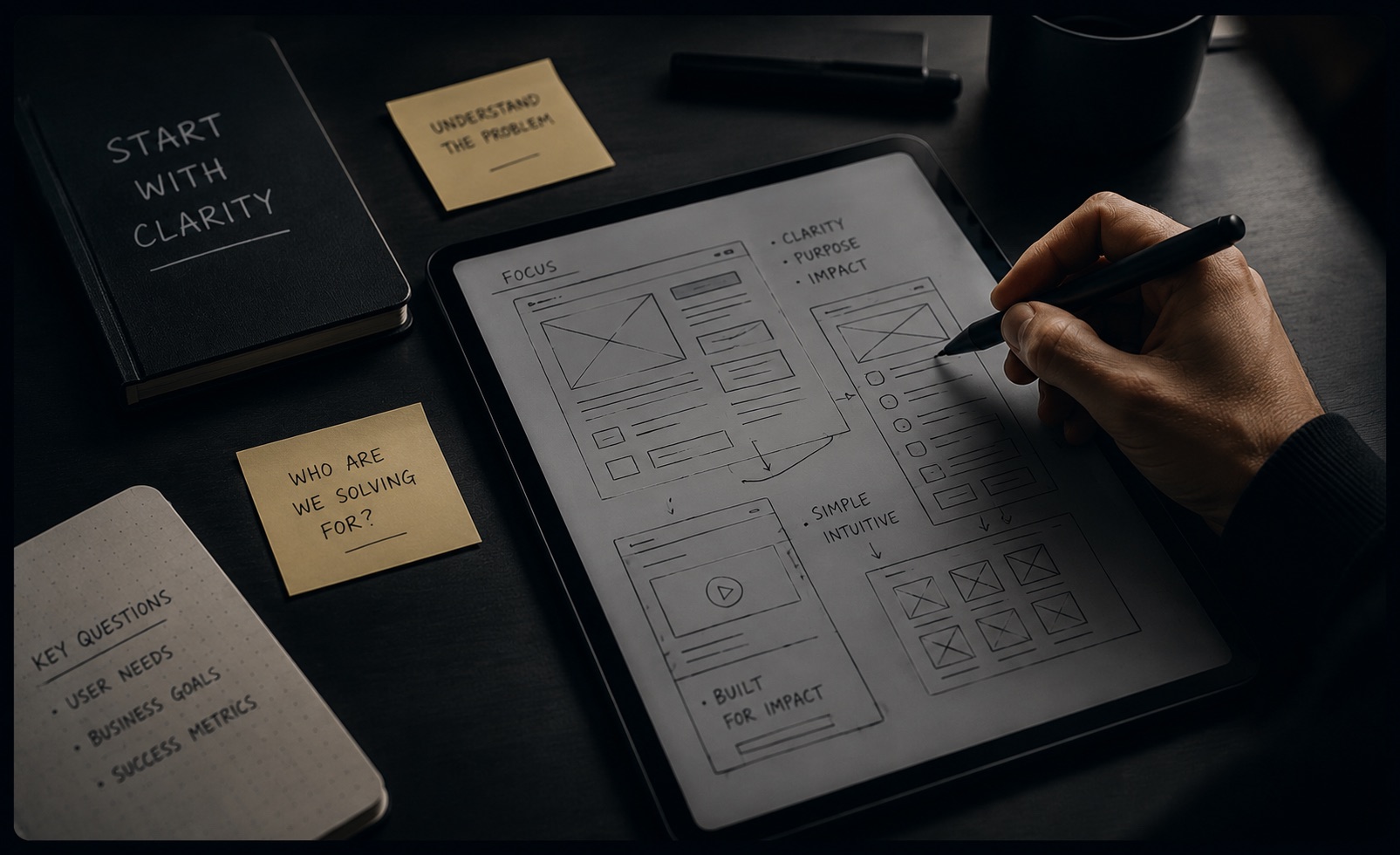 We begin by understanding the business, audience and problem before deciding what should be designed or built.